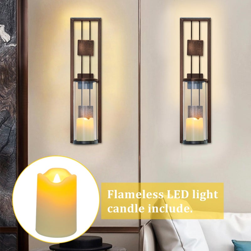 Shelving Solution Wall Sconce Candle Holder Metal Wall Decorations for Living Room, Bathroom, Dining Room, Set of 2 - Image 3